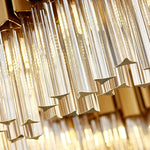 Golden Stainless Steel Crystal Chandelier for Elegant Foyer Lighting