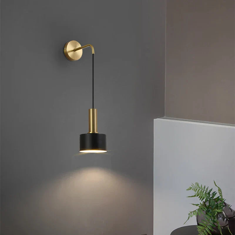 Modern Black Gold Adjustable Wall Lamp Sconce for Indoor Reading E27