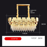 Golden Crystal Stainless Steel Pendant Light for Stylish Foyer