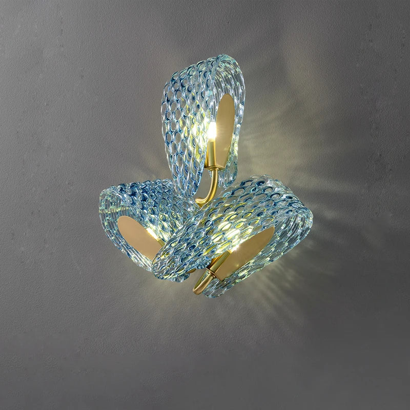 Copper Glass Blue Beauty Designer Wall Sconce LED Wall Light