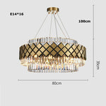 Gold LED Crystal Clear Art Deco Chandelier for Foyer