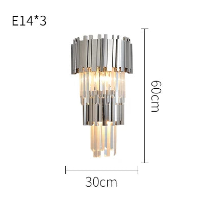 Crystal Clear LED Wall Sconce Chrome Silver Gold Wall Light for Bedroom