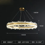 Golden Stainless Steel LED Designer Chandelier for Dining Room
