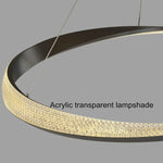 Black Circle Chrome Chandelier for Indoor Living Room Bedroom Kitchen Loft Office Hall