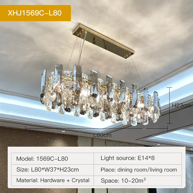 Crystal LED Chandelier for Elegant Living Room, Dining, Bedroom, Kitchen