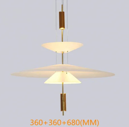 Nordic Flamingo Chandelier: White Light Minimalist Round Lamp for Living, Bed, Dining Room