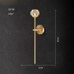 Black Gold Copper Crystal LED Wall Sconce Light for Bedroom Corridor