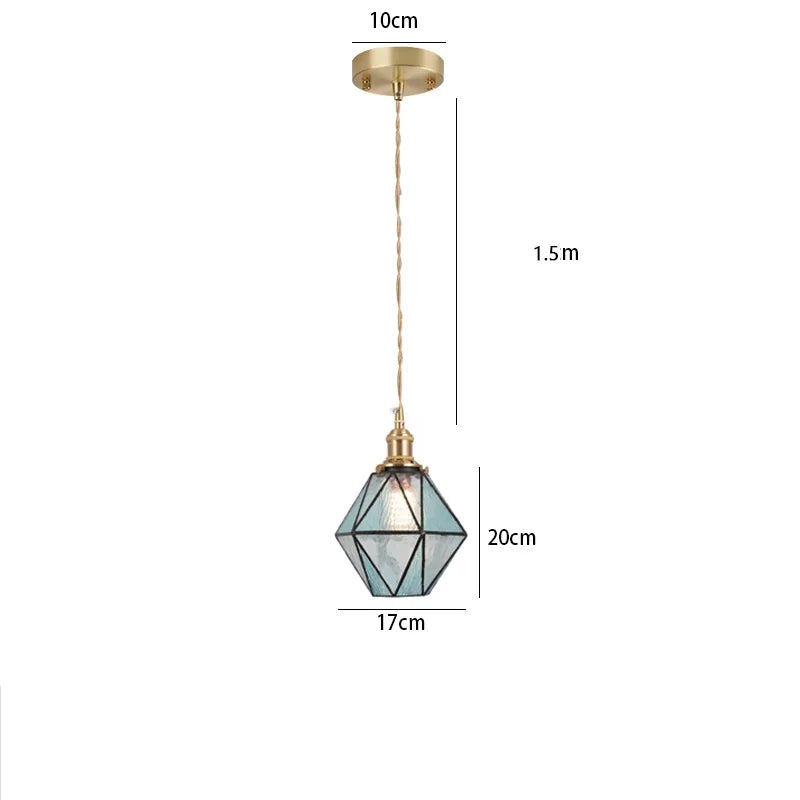 Nordic Glass LED Pendant Lamp for Cafe Bedroom Restaurant, Japanese Style
