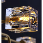 Square Crystal Chandelier Artistic Branches Luxury Gold Light Fixtures Living Room Kitchen Lighting