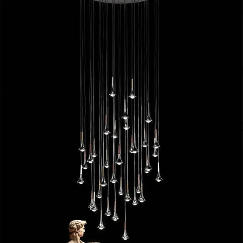 Rain Chrome Pendant Light for Dining Room Minimalism Decor Kitchen Loft