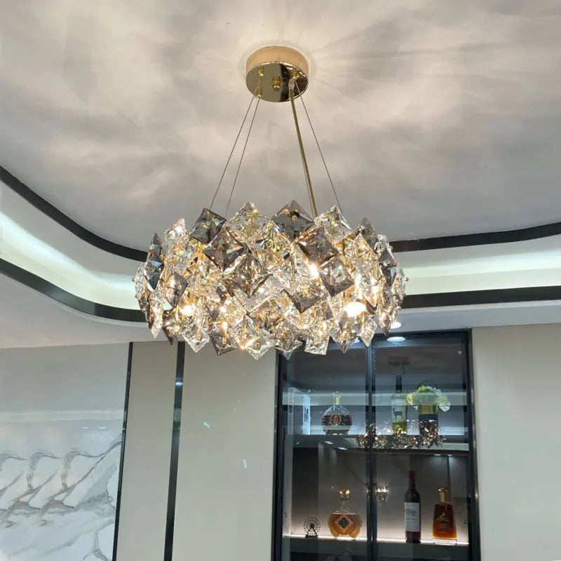 Crystal Chandelier: High-End LED Pendant Light for Living Room, Dining Room & Kitchen