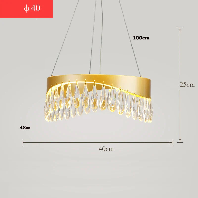 Crystal Stainless Steel LED Chandelier for Foyer