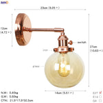 White Ceramic LED Wall Sconce Switch Rose Gold Bedroom Stair Mirror Light