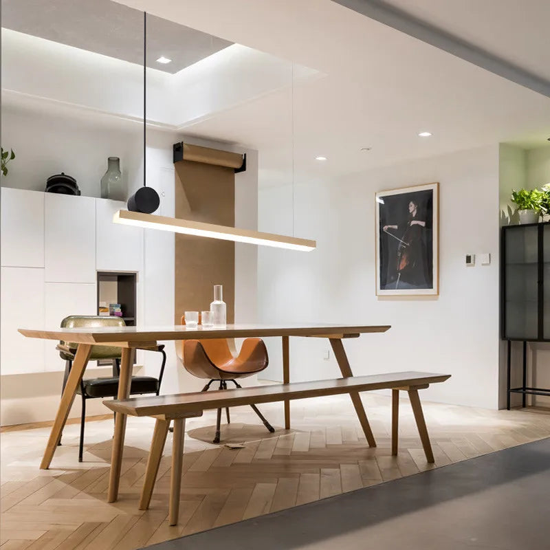 Linear LED Gold Pendant Light for Island, Restaurant, Bar - Nordic Designer Style