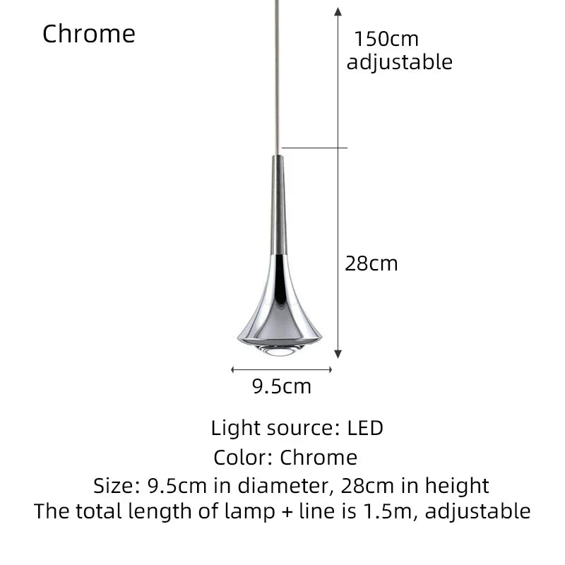 Rain Chrome Pendant Light for Dining Room Minimalism Decor Kitchen Loft