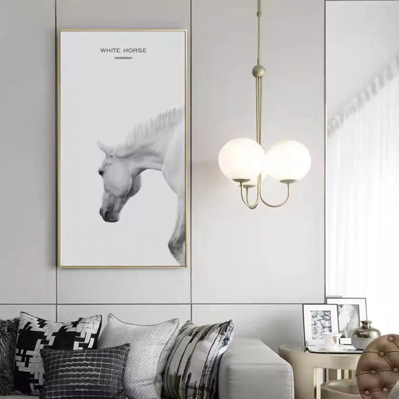 Nordic Glass Ball Pendant Lights Elegant Metal Pipe Angle Pendant Light