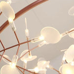 Heracleum Chandeliers: Modern Black/Rose Gold Round Firefly Lamp Branch Design