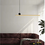 Linear LED Gold Pendant Light for Island, Restaurant, Bar - Nordic Designer Style