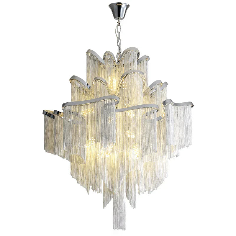 Retro Vintage LED Aluminum Chandelier Lighting in Gold Chrome Silver