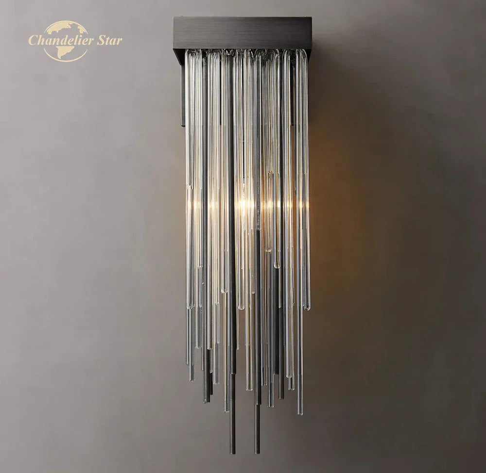 Glass Rod LED Wall Lamps - Modern Cascada Sconce for Home Decor