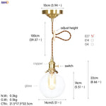 Afralia™ Nordic White Glass Copper Pendant Light with Switch for Home, Bar, and Cafe