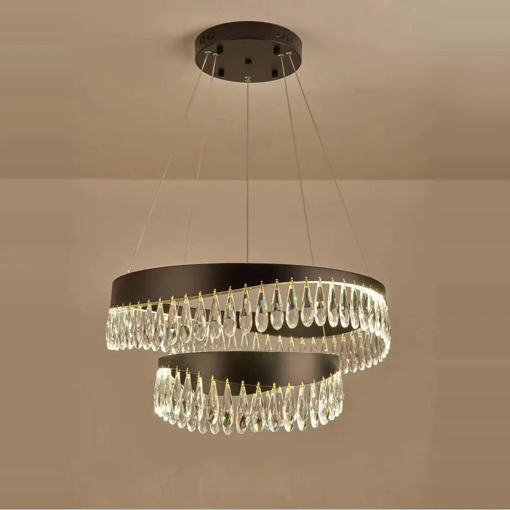 Crystal Stainless Steel LED Chandelier for Foyer