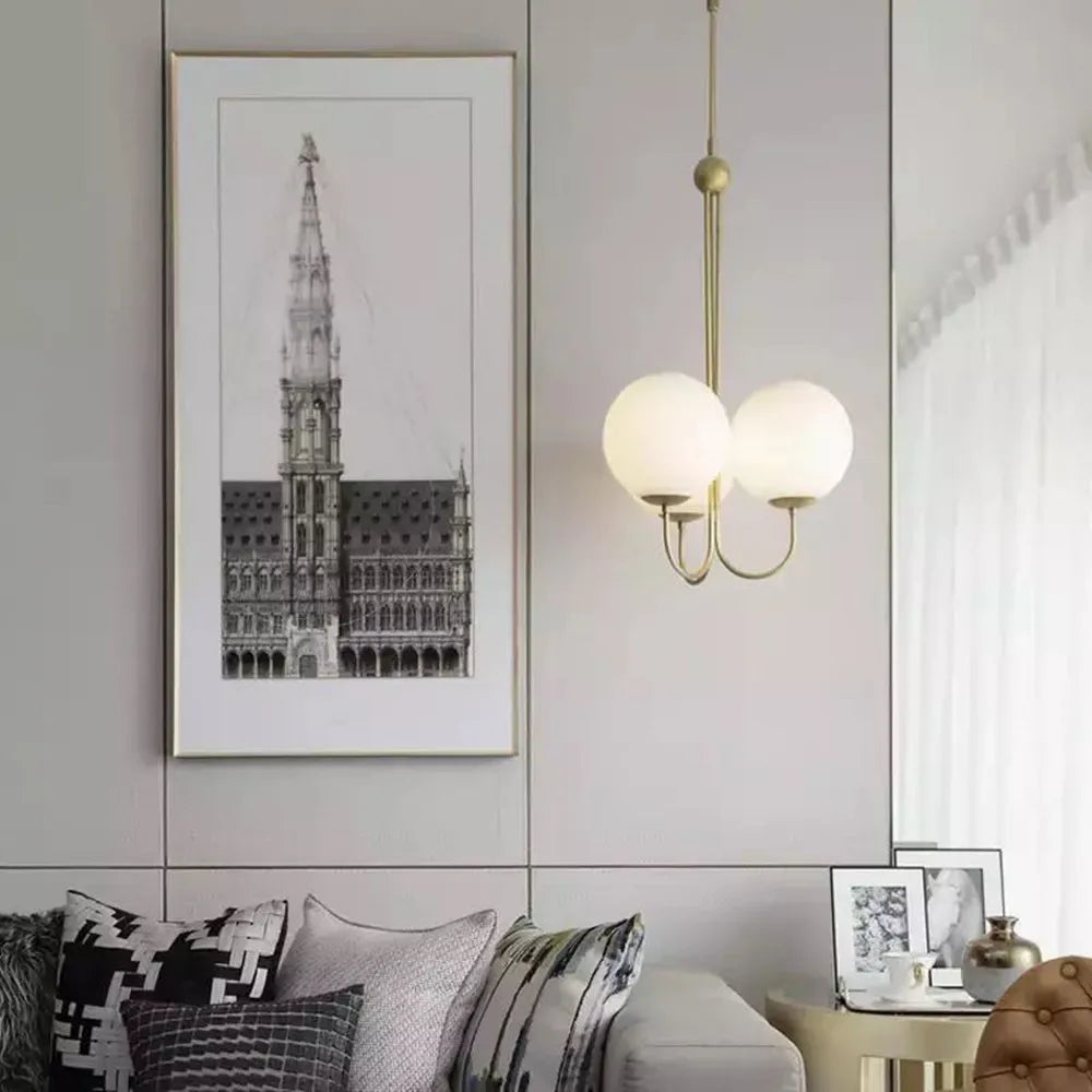 Nordic Glass Ball Pendant Lights Elegant Metal Pipe Angle Pendant Light