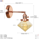 White Ceramic LED Wall Sconce Switch Rose Gold Bedroom Stair Mirror Light