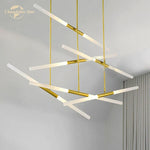 Nordic Iron Glass LED Chandelier Modern Living Room Bedroom Pendant Light