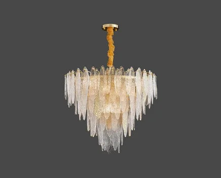 LED Glass Metal Leaf Chandelier: Luxury Postmodern Lighting for Home Decor, Bedroom, Living Room