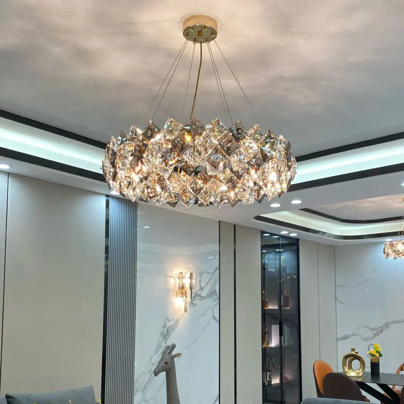 Crystal Chandelier: High-End LED Pendant Light for Living Room, Dining Room & Kitchen