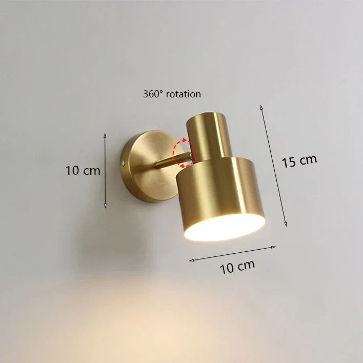 Modern Black Gold Adjustable Wall Lamp Sconce for Indoor Reading E27