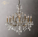 Rococo Crystal & Brass Chandelier: Elegant 19th C. Style for Bedroom & Living Room