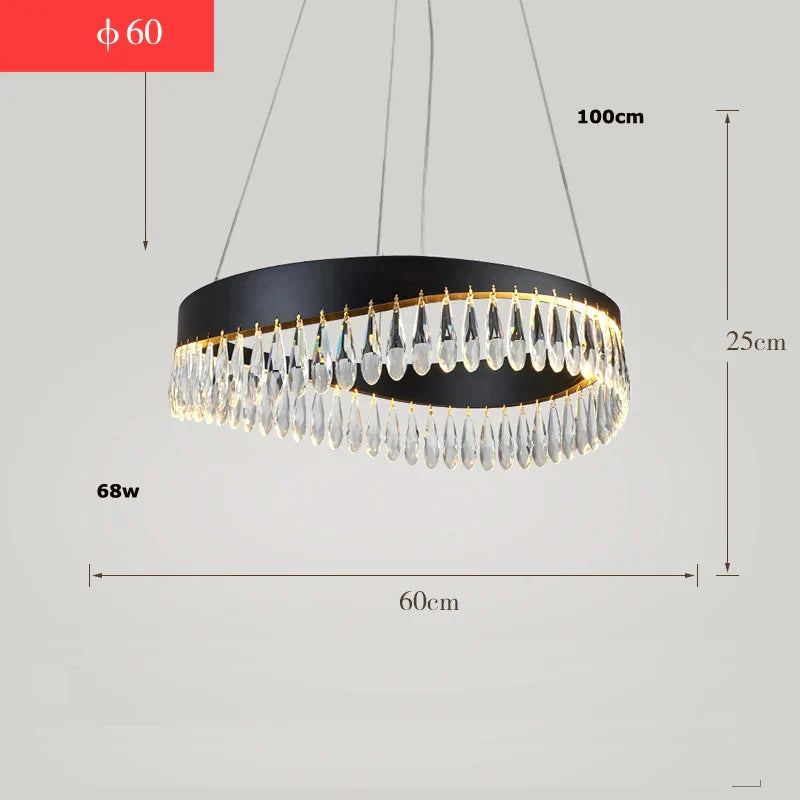Crystal Stainless Steel LED Chandelier for Foyer