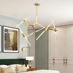 Branch Suspension Pendant Light - Gold Black G9 LED Iron Glass Fixture