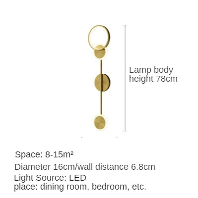 Modern Gold LED Wall Light Sconce for Home Decor