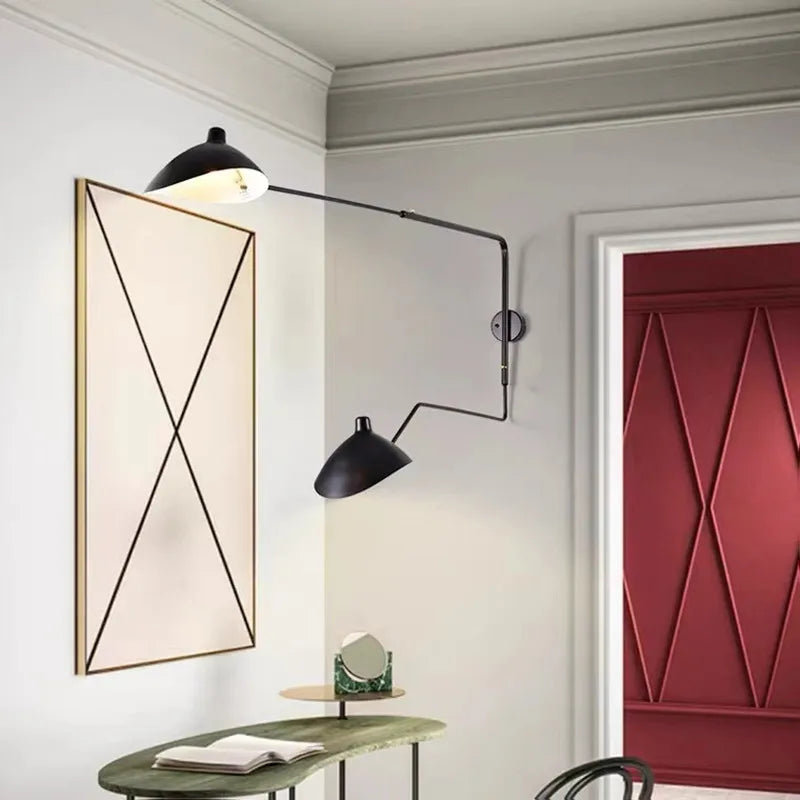 Black Serge Mouille Wall Lamp: Nordic Design, Creative Living Room Decor