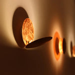 LED Gold Eclipse Circle Wall Lamp for Bedroom Living Room