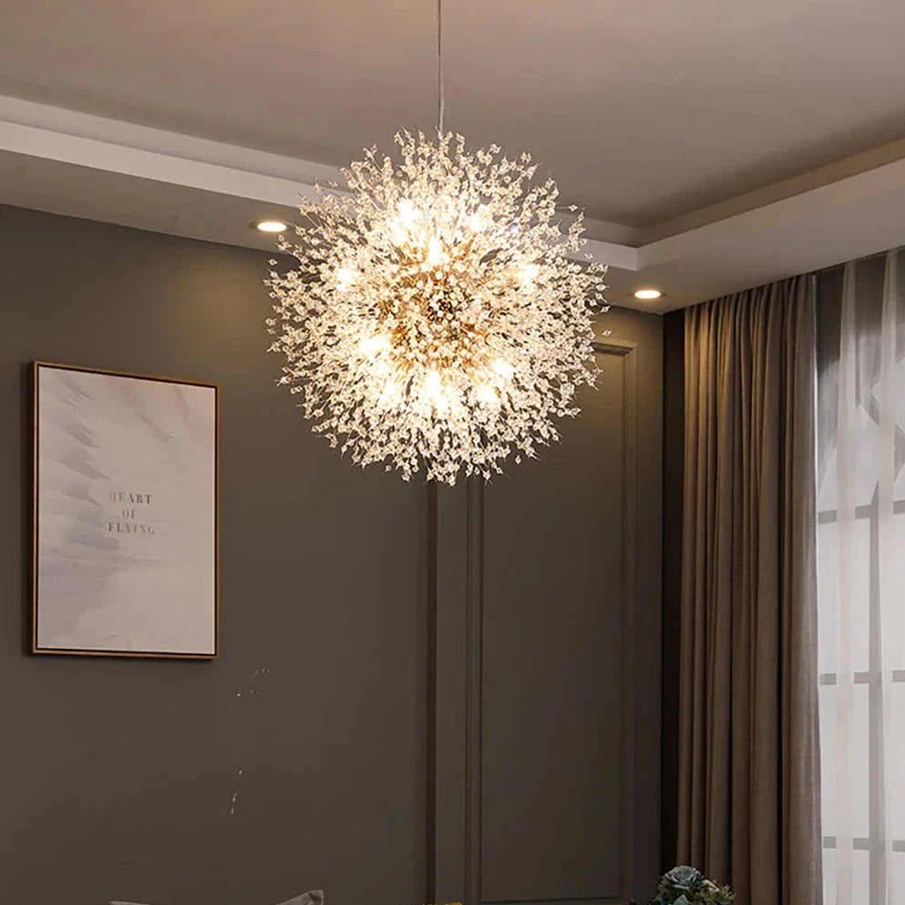30" Crystal Dandelion Ceiling Light