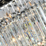 Luxury Prism LED Crystal Chandelier, Art Deco Spiral Design, Large Pendant Hanging Lamp