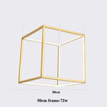 Luxury Golden Square LED Chandelier | Modern Art Design for Living Room Lobby