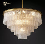 Glace Modern Glass Chandelier for Living Dining Room, Farmhouse Hanging Lamp
