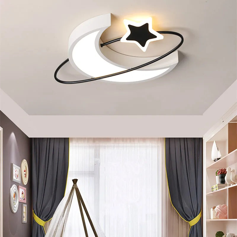 Modern Moon Ceiling Light for Kids Room and Bedroom Decoration