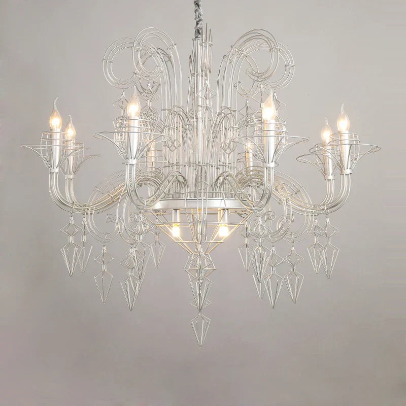 Baroque Iron Designer LED Chandelier Lighting - Hanging Lamps for Foyer