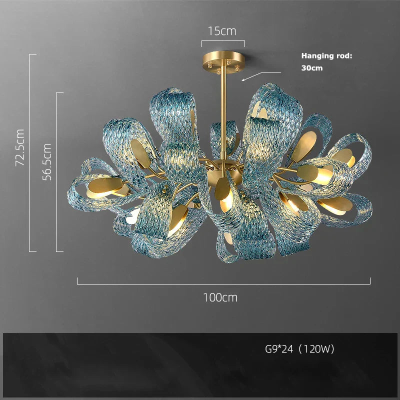 Copper Glass Blue Beauty Designer Wall Sconce LED Wall Light