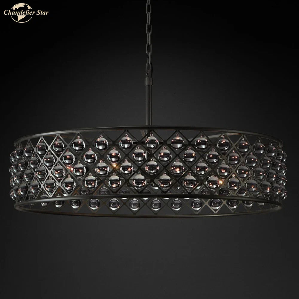 Classic Round Glass LED Chandelier for Home and Hotel Decoration