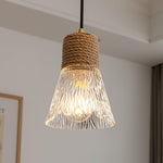 Hemp Rope Glass Pendant Lamp