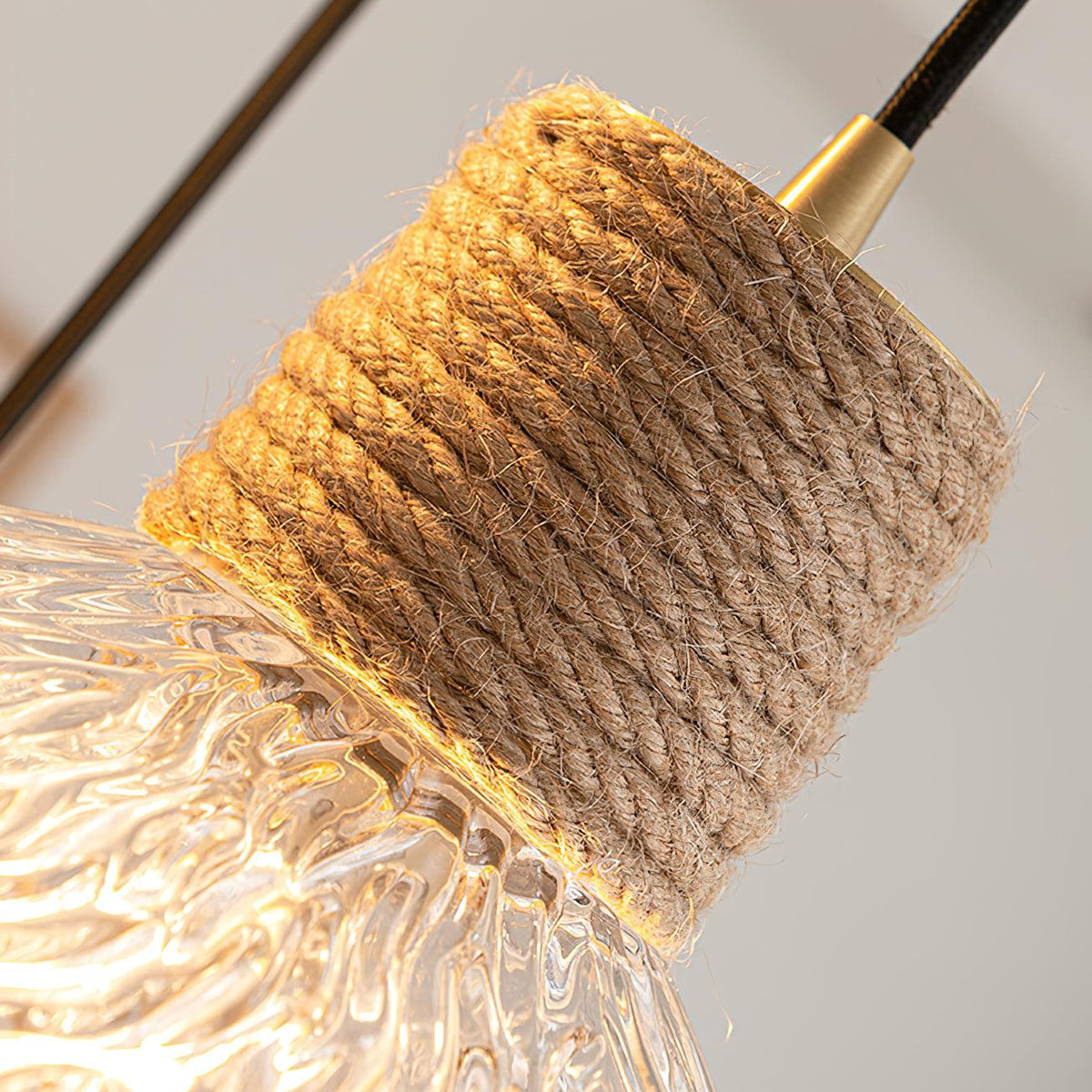 Hemp Rope Glass Pendant Lamp