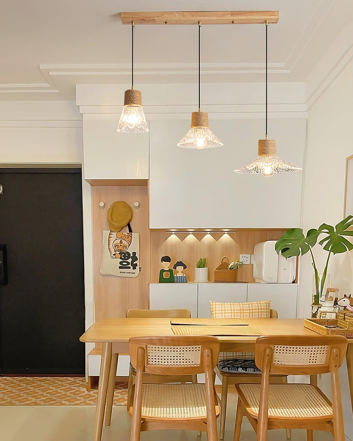 Hemp Rope Glass Pendant Lamp