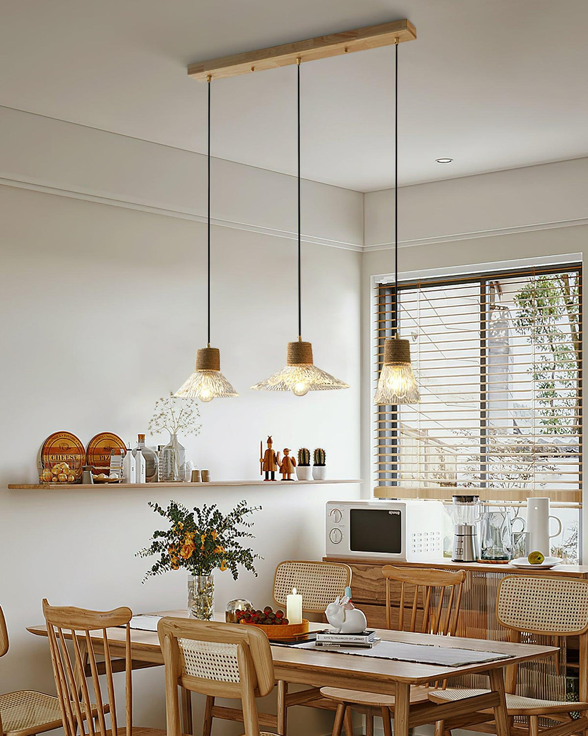 Hemp Rope Glass Pendant Lamp